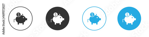Piggy bank pack. vector glyph flat icons