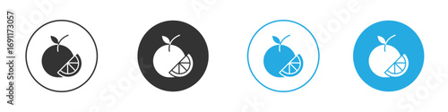 Orange fruit icon vector design pack. symbol logo.
