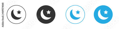 Islam star and crescent icon vector design pack. symbol logo.