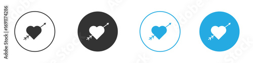 Heart with arrow icon vector design pack. symbol logo.