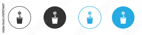 Flowerpot icon vector design pack. symbol logo.