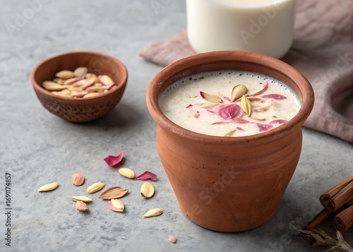 Relaxing spa still life featuring a white candle, salt bowl, and natural flowers on wood for aromatherapy wellness and beauty care