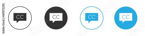 Closed caption icon vector design pack. symbol logo.
