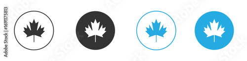 Autumn leaf canadian icon vector design pack. symbol logo.