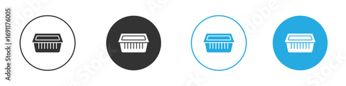 Aluminum foil food container icon vector design pack. symbol logo.