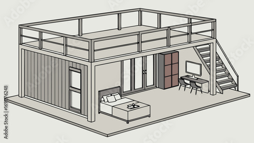 Shipping Container House inside view and outside view, 3D Images of Modern Shipping Container Houses