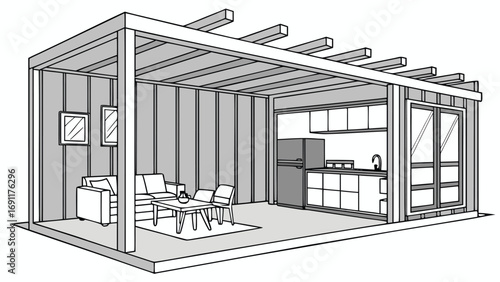 Shipping Container House inside view and outside view, 3D Images of Modern Shipping Container Houses