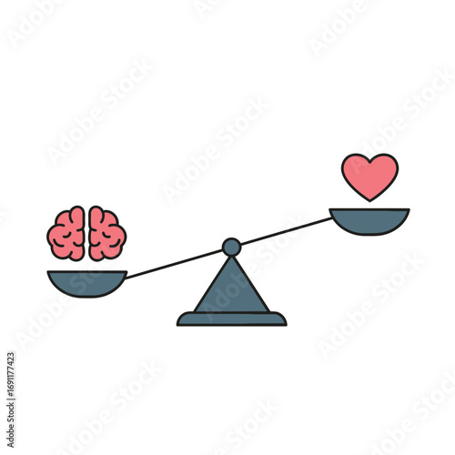 Balancing the Heart and Mind on a Scale Icon