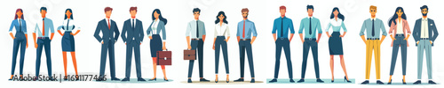Modern Business Team Standing Confidently – Corporate Office Lifestyle and Teamwork Concept