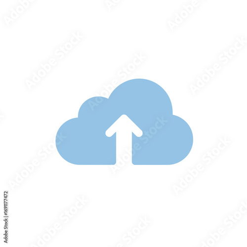 Cloud upload icon for data storage and transfer