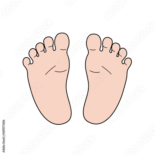 Illustration of a pair of bare feet