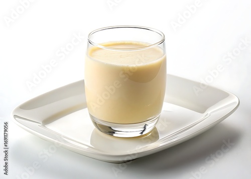 Fresh glass of milk isolated on white background is a healthy dairy beverage and nutritious liquid drink perfect for breakfast or a delicious cafe latte