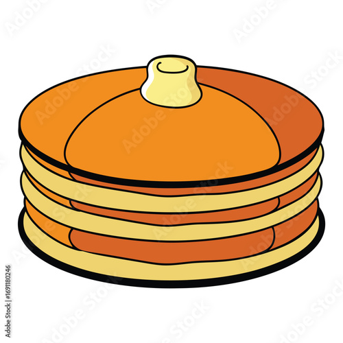 A delightful stack of fluffy pancakes with a pat of butter