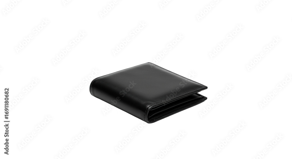 Fototapeta premium Black wallet isolated on transparent background