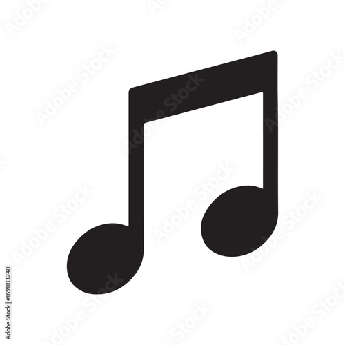 Simple black musical note icon 