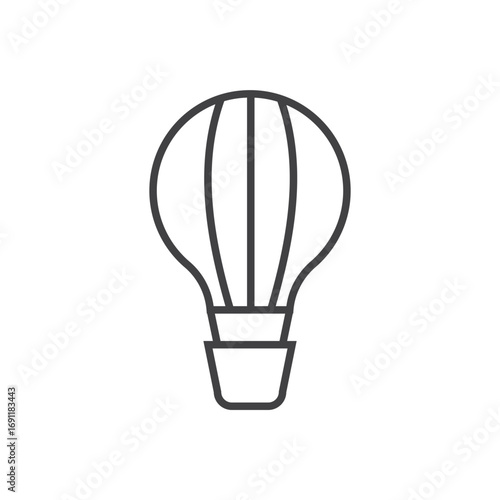Hot air balloon icon stroke liner version on white background