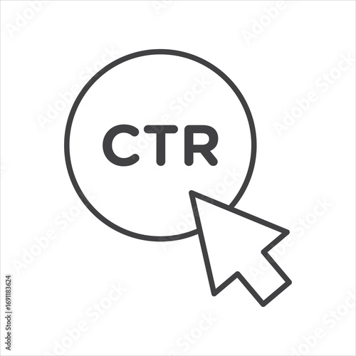CTR icon stroke liner version on white background