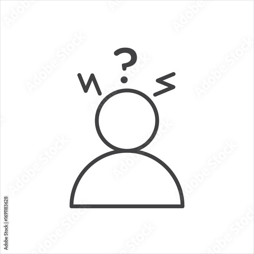 Anxiety icon stroke liner version on white background