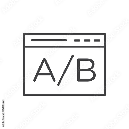 A B test icon stroke liner version on white background