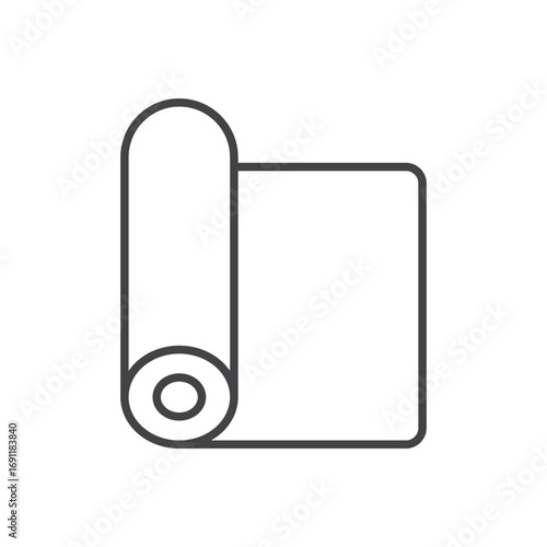 Yoga mat icon stroke liner version on white background