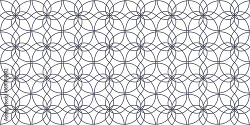 Seamless geometric pattern with circular overlapping lines, elegant abstract background, modern repeating design for wallpaper, fabric, wrapping paper, textile prints, and decoration.