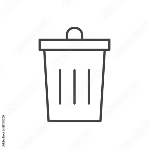 Trash icon stroke liner version on white background