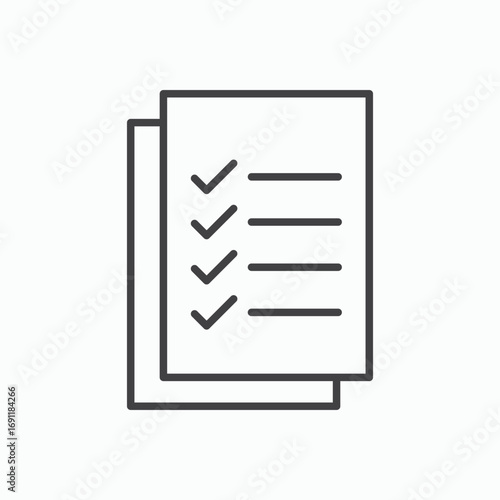 Todo list icon stroke liner version on white background