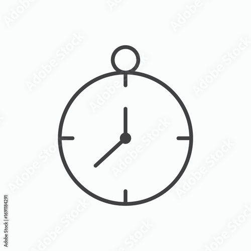 Timer icon stroke liner version on white background