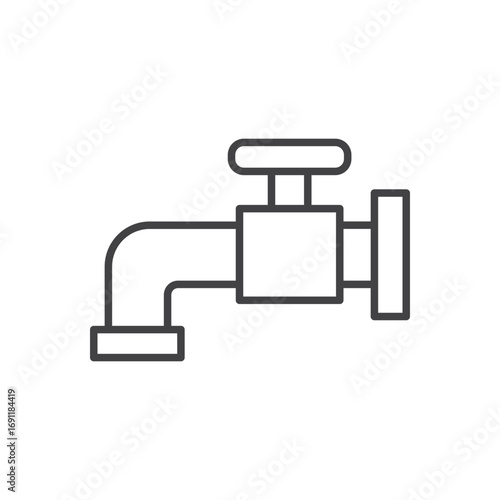 Tap icon stroke liner version on white background