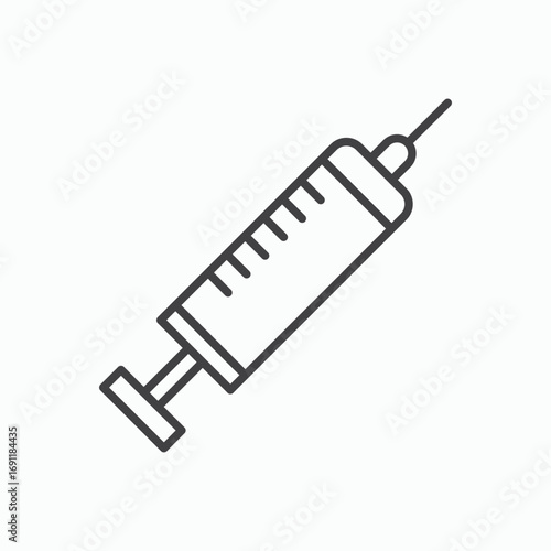 Syringe icon stroke liner version on white background
