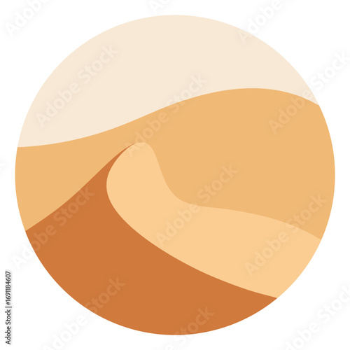 Stylized desert dunes landscape icon vector illustration scalable graphic design