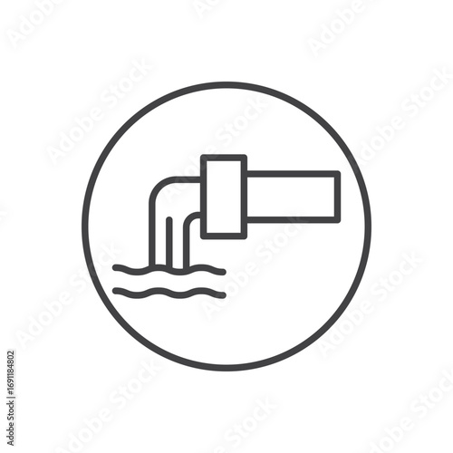 Sewage icon stroke liner version on white background
