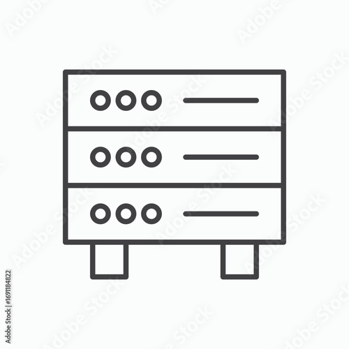 Server icon stroke liner version on white background