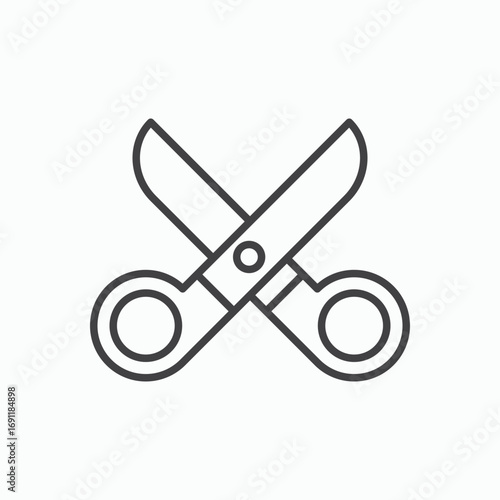 Scissors icon stroke liner version on white background