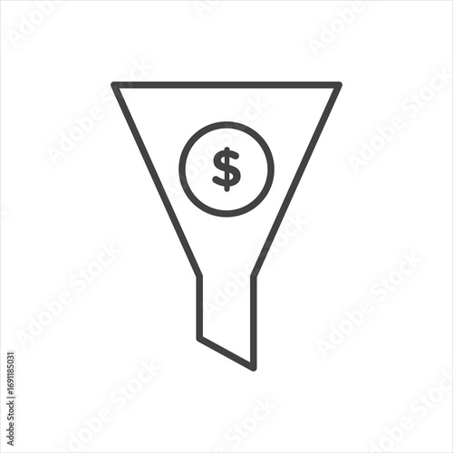 Sales funnel icon stroke liner version on white background