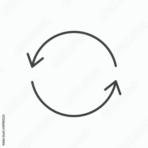 Repeat icon stroke liner version on white background