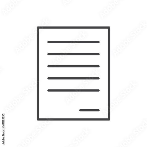 Registration form icon stroke liner version on white background