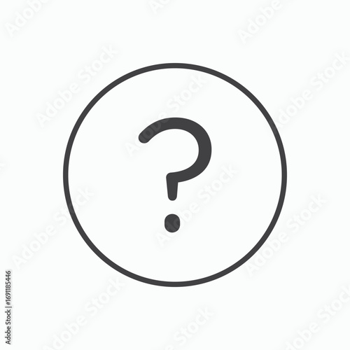 Question mark icon stroke liner version on white background