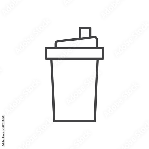 Protein shake icon stroke liner version on white background
