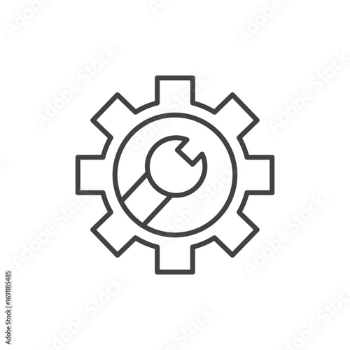 Project Development icon stroke liner version on white background