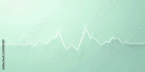 A vibrant red background with a green ECG wave transforms into a beating heart, symbolizing life and health on a medical monitor