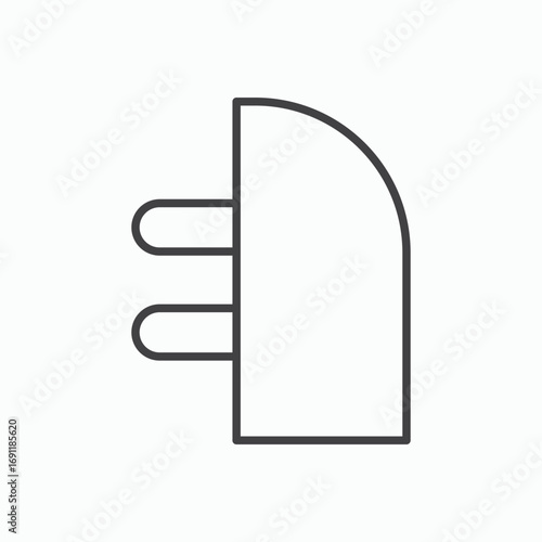 Plug adapter icon stroke liner version on white background