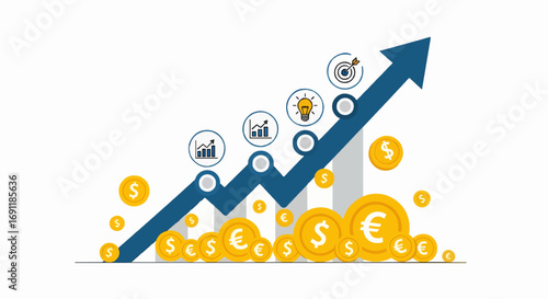 Rising Currency Value with Economic Growth and Financial Success Illustration