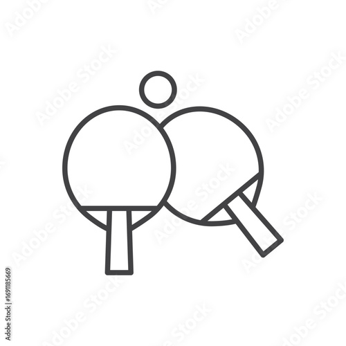 Ping pong icon stroke liner version on white background