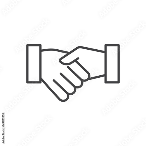 Partnership icon stroke liner version on white background