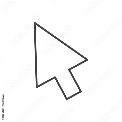 Mouse pointer icon stroke liner version on white background