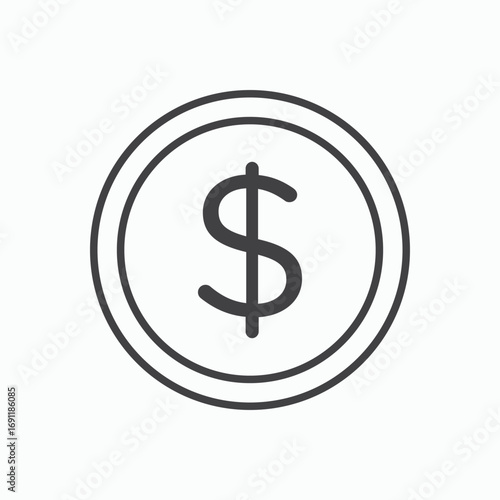 Money icon stroke liner version on white background