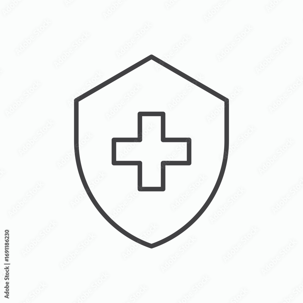 Obraz premium Medical insurance icon stroke liner version on white background