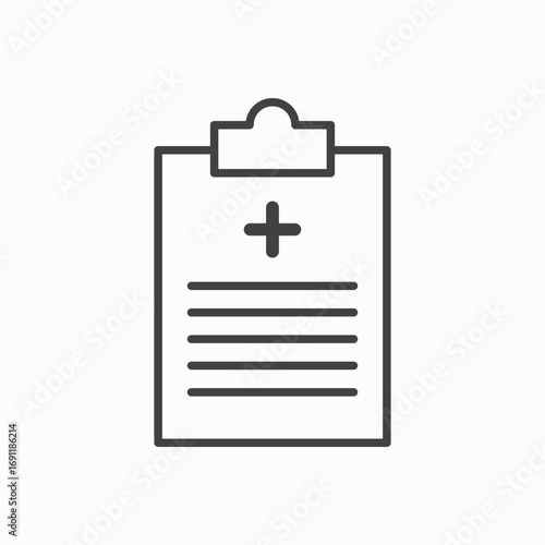 Medical report icon stroke liner version on white background