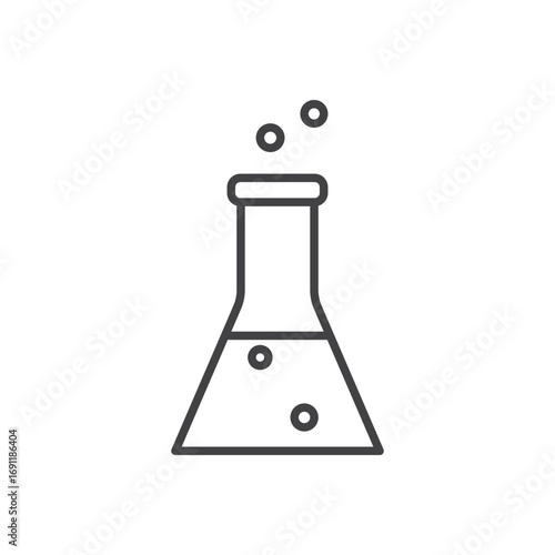 Lab flask icon stroke liner version on white background